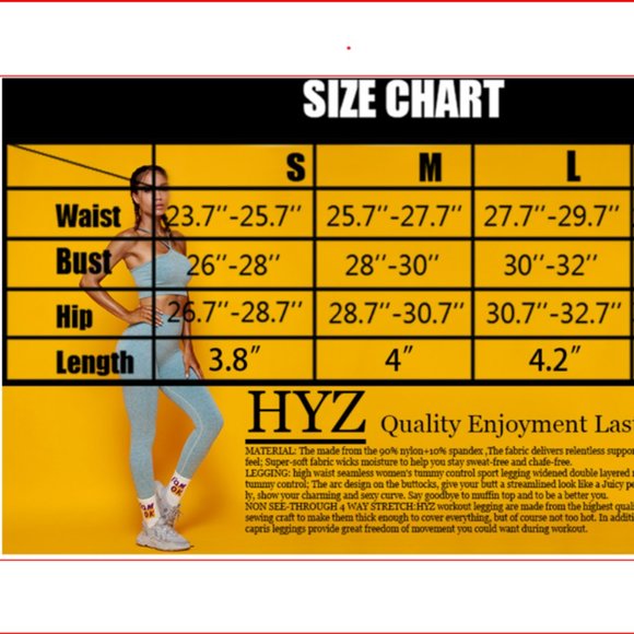 HYZ Women's Seamless Workout 2 Piece Outfits High Waist Legging Adjustable Strap - Picture 5 of 7
